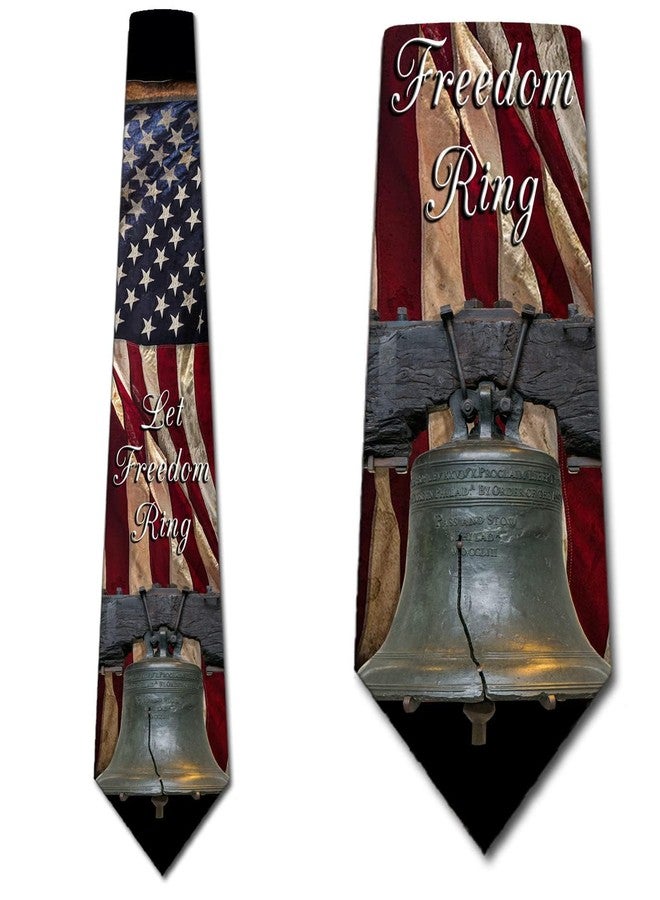 Three Rooker Patriotic Ties Mens Liberty Bell Necktie USA Tie - Image 2